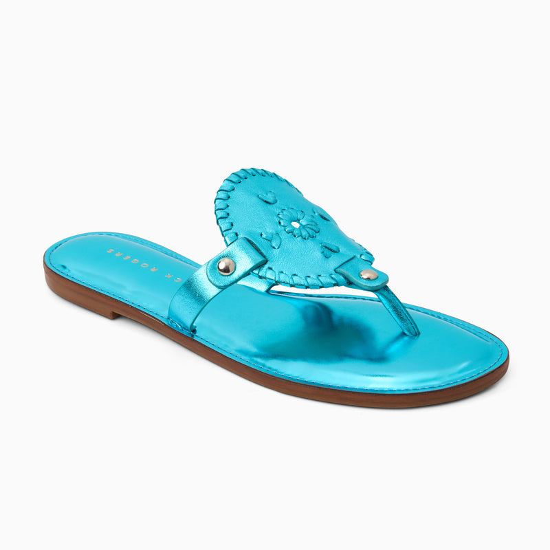 Collins Metallic Leather Flat Sandal