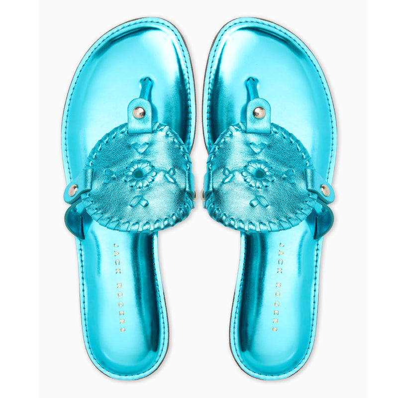 Collins Metallic Leather Flat Sandal