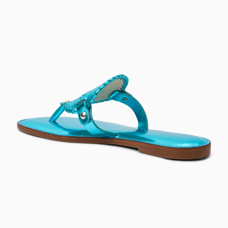 Collins Metallic Leather Flat Sandal