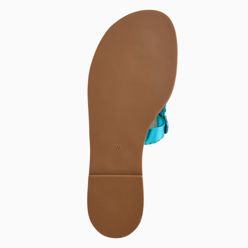 Collins Metallic Leather Flat Sandal