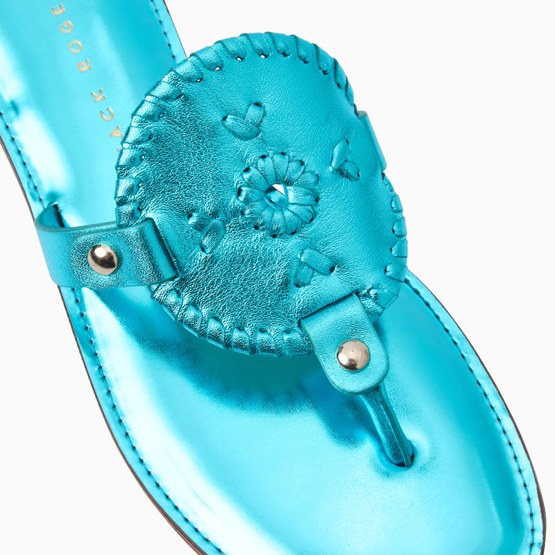 Collins Metallic Leather Flat Sandal