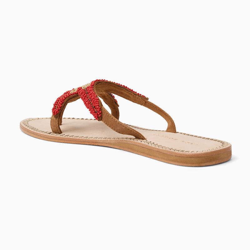 Starland Beaded Suede Flat Sandal
