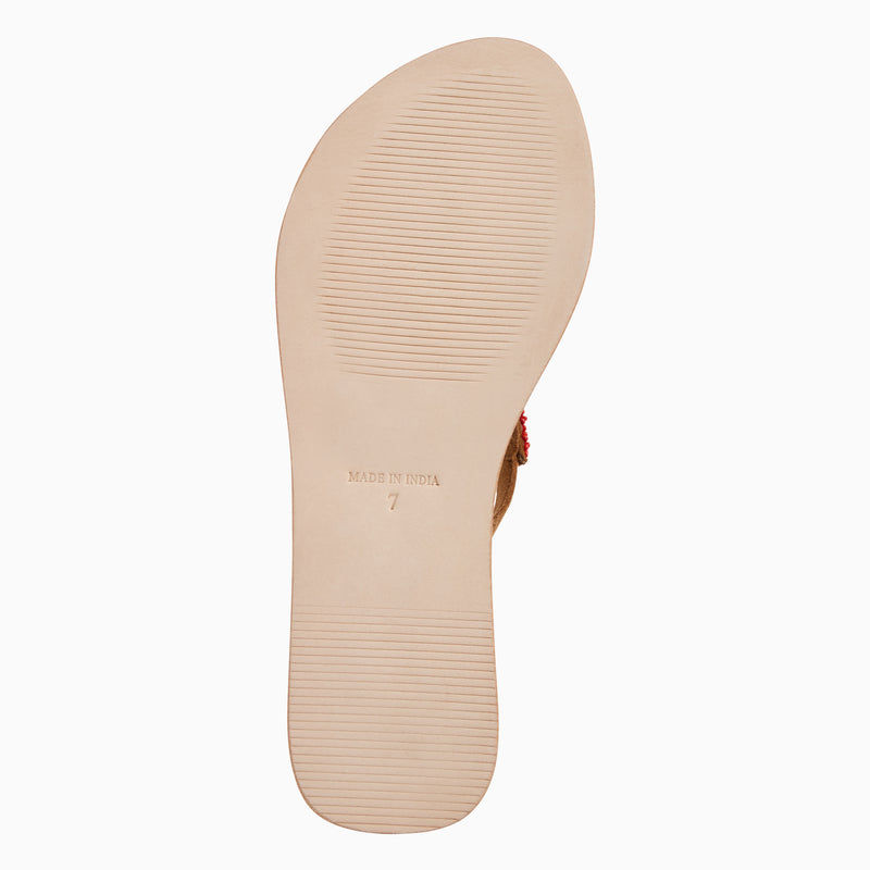 Starland Beaded Suede Flat Sandal