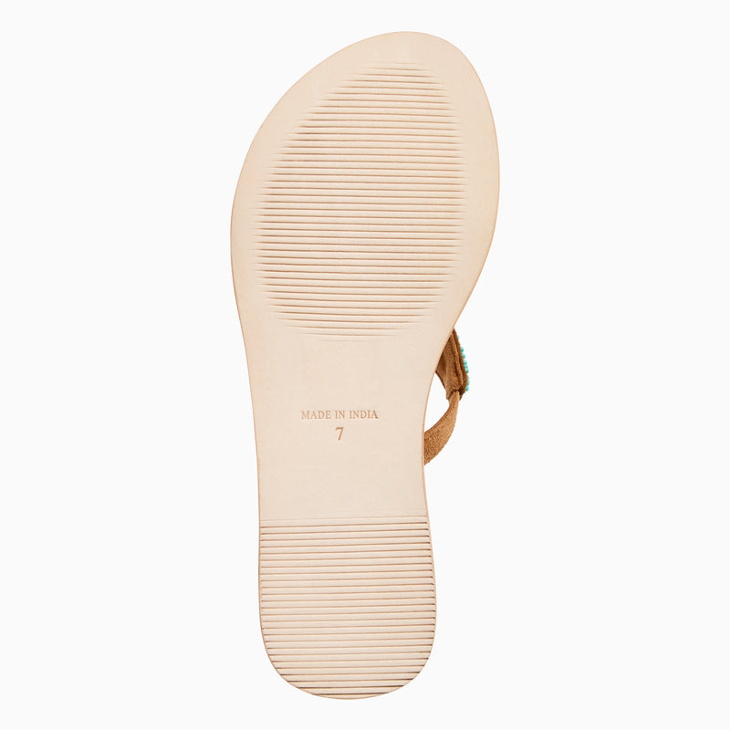 Starland Beaded Suede Flat Sandal