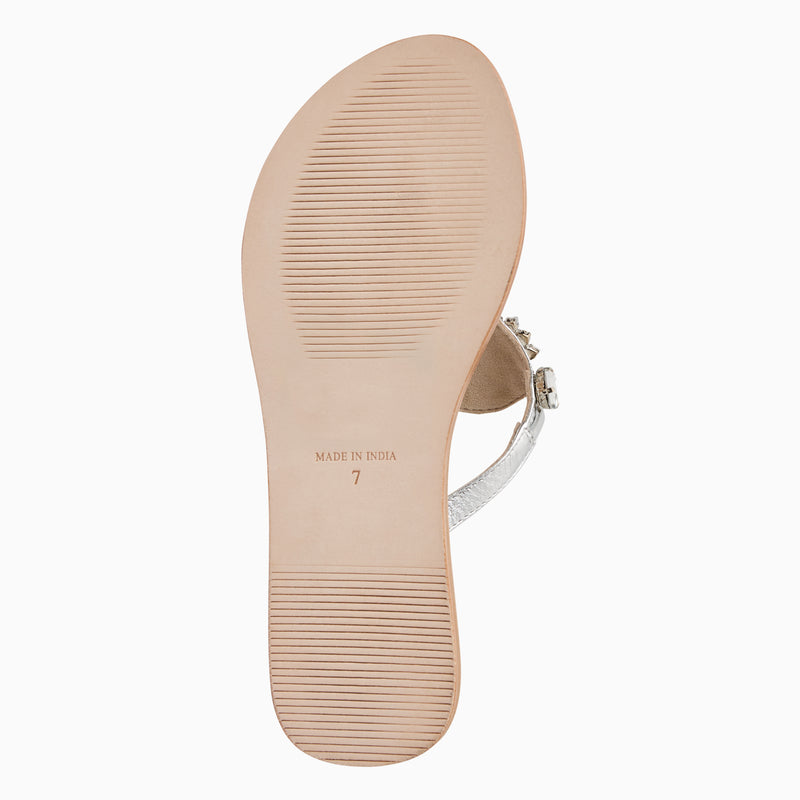 Burgess Jeweled Leather Flat Sandal