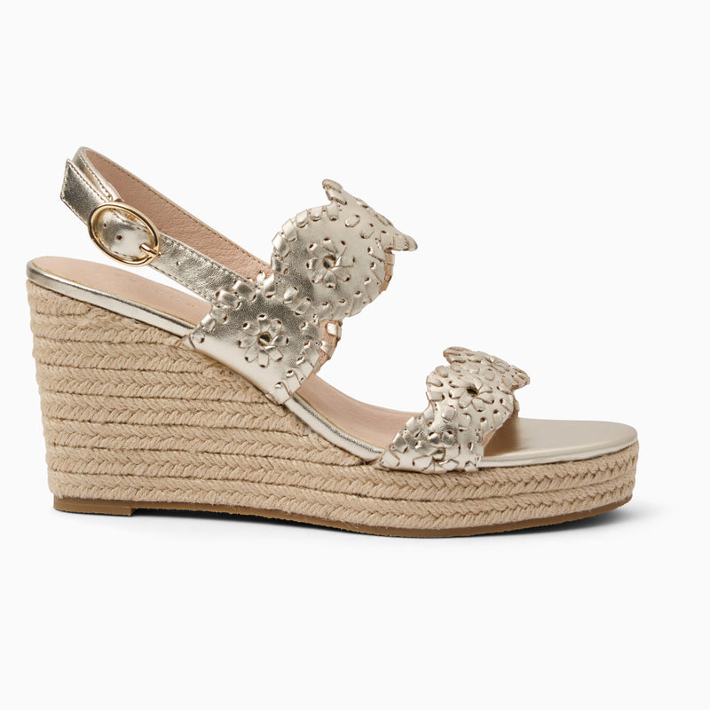 Laurin Metallic Leather Wedge Heel