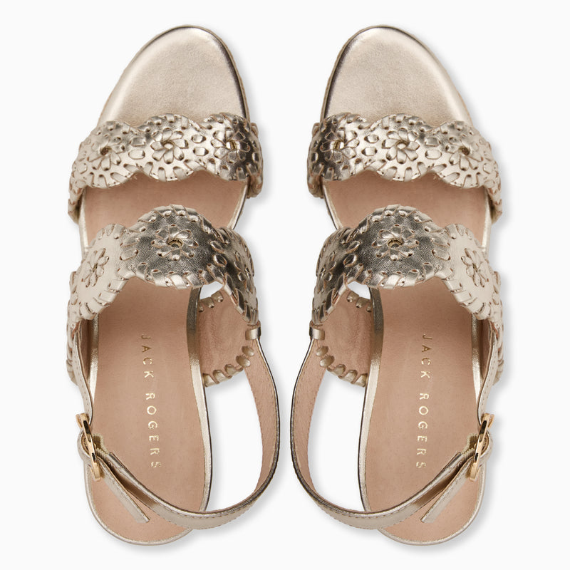 Laurin Metallic Leather Wedge Heel