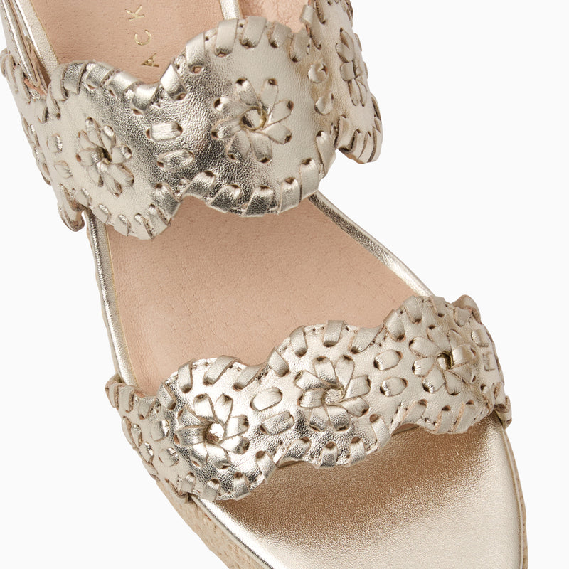 Laurin Metallic Leather Wedge Heel
