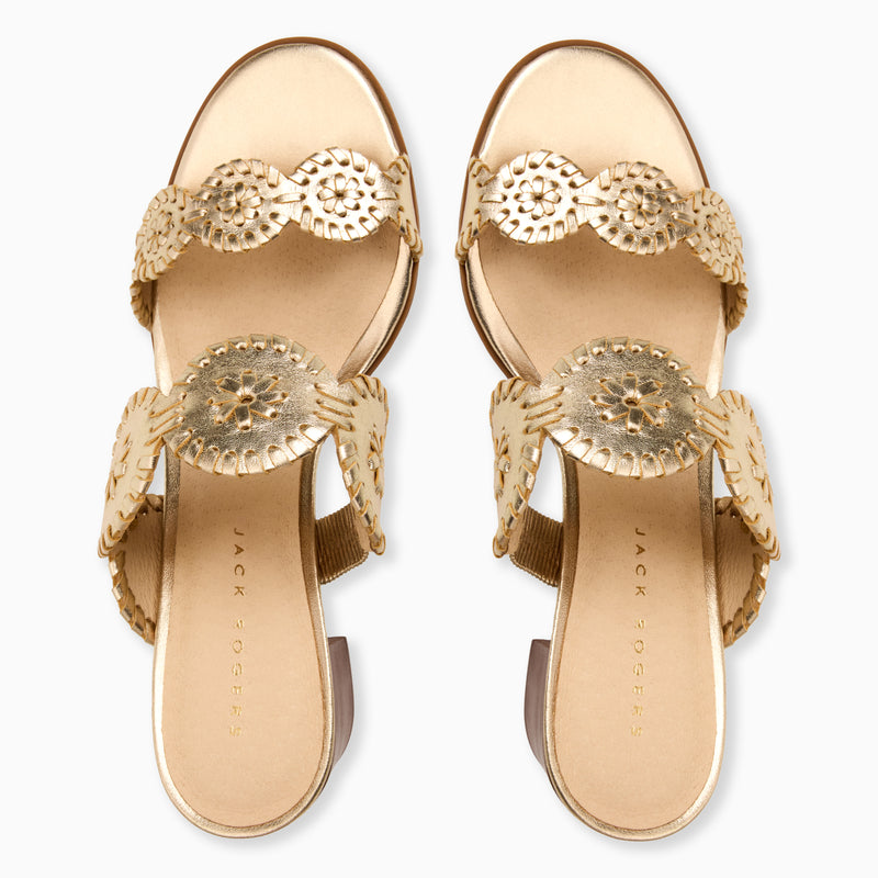 Lauren Leather Mid Block Heel