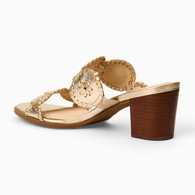 Lauren Leather Mid Block Heel