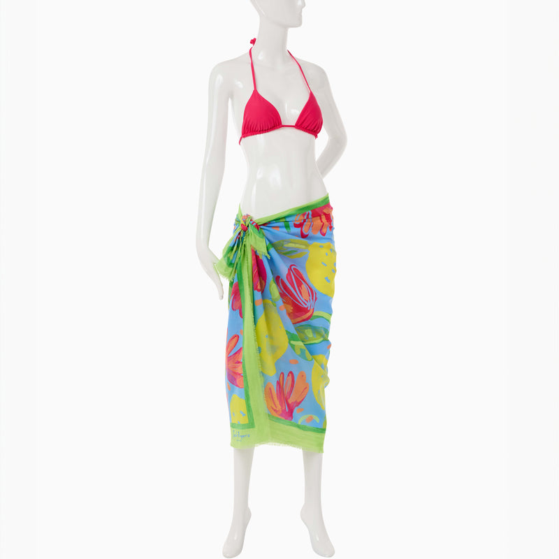 Jacks Italian Cotton Hibiscus Pareo