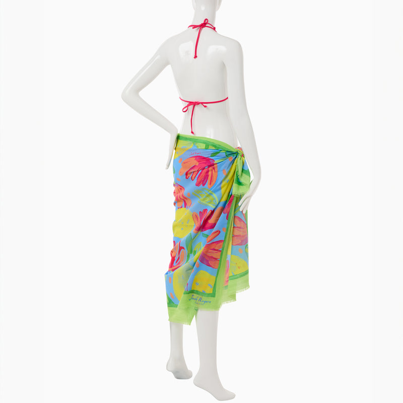 Jacks Italian Cotton Hibiscus Pareo