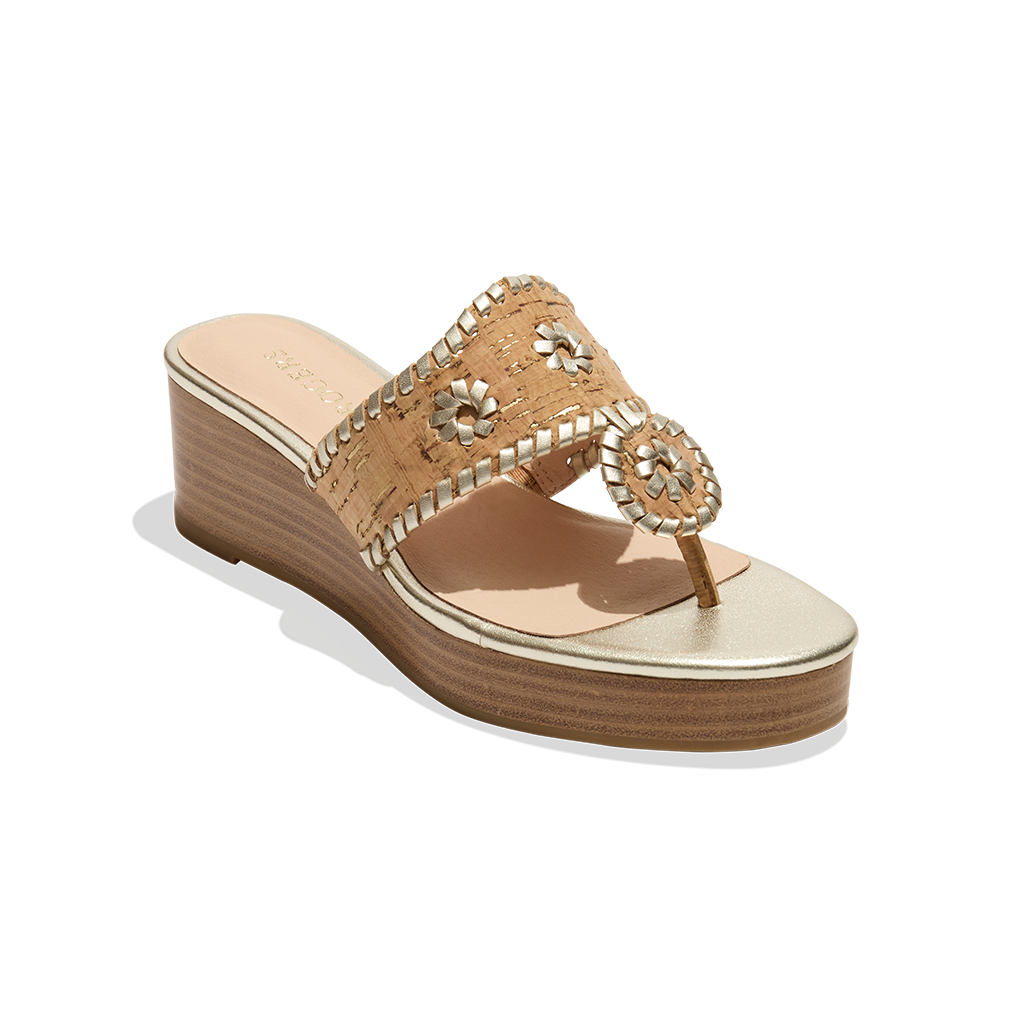Jack rogers metallic sandals discount
