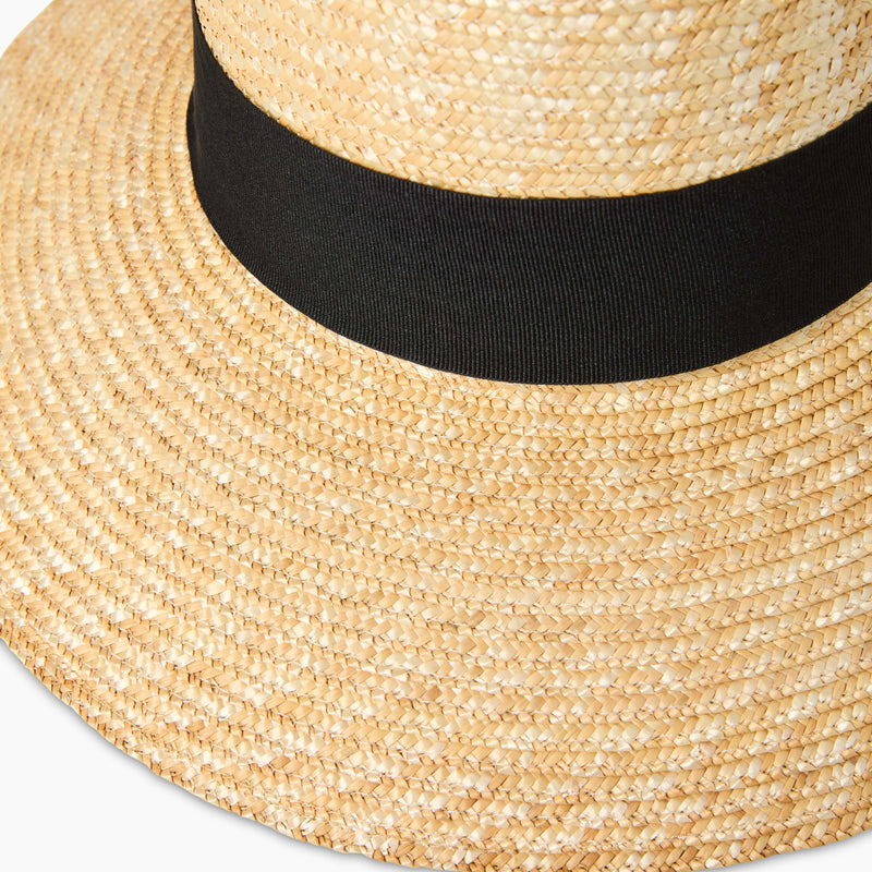 Ilaria Italian Leather & Raffia Sun Hat