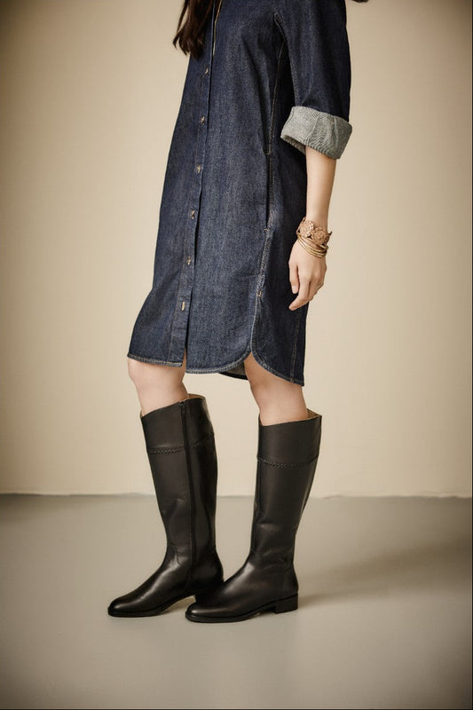 Adaline Leather Knee High Riding Boot