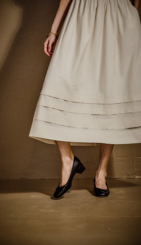 Maddy Leather Low Block Heel