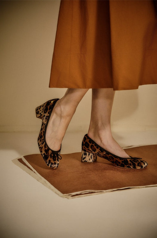 Maddy Fabric Low Block Heel