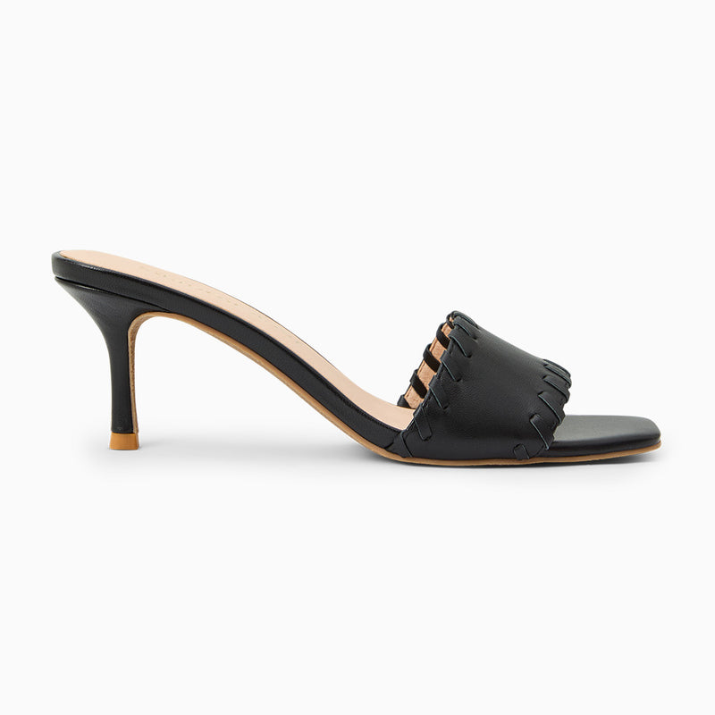 Flora Leather Kitten Heel