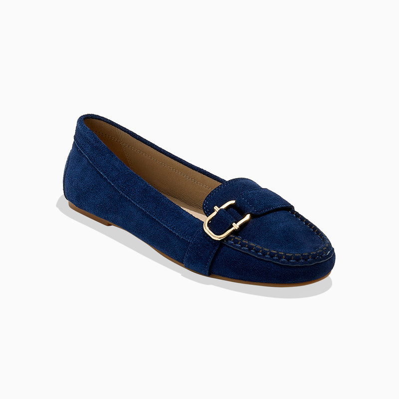 Hanover Suede Hardware Flat Moccasin