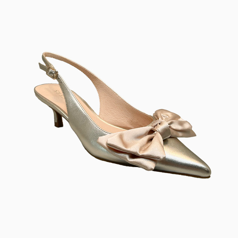 Debra Leather Slingback Kitten Heel