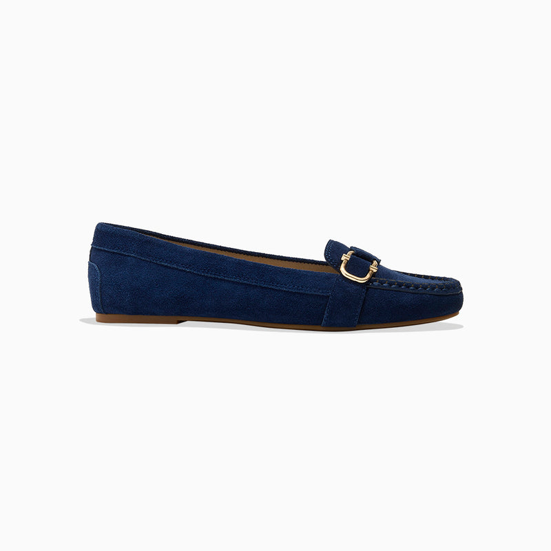 Hanover Suede Hardware Flat Moccasin
