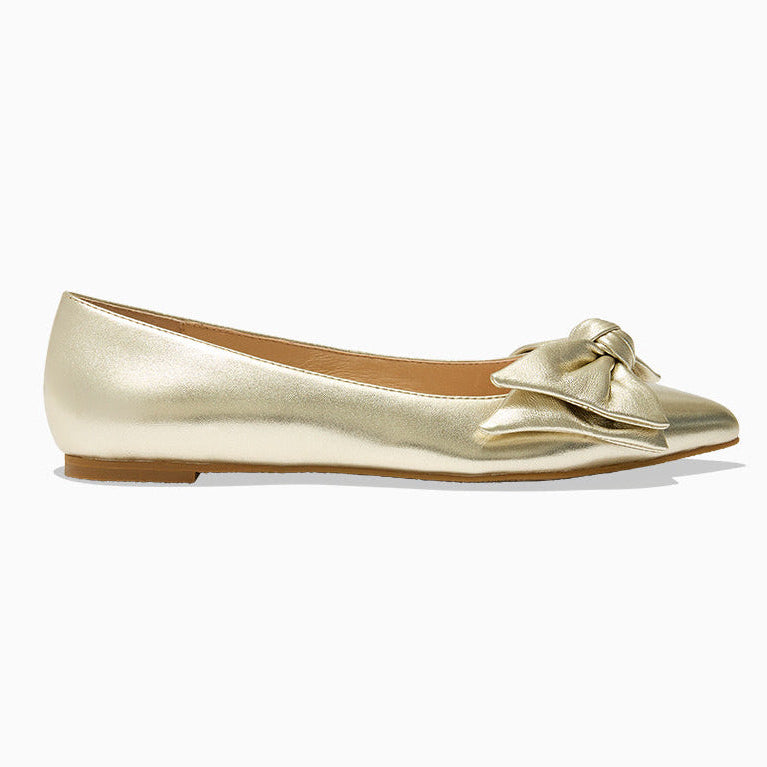 Debra Leather Bow Ballet Flat