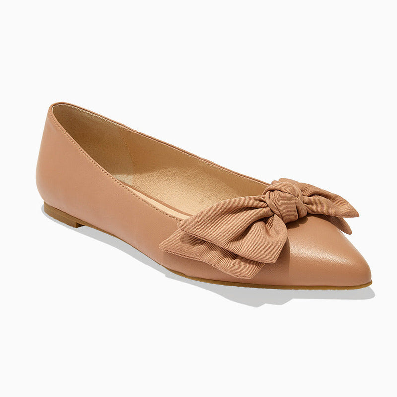 Debra Leather Bow Ballet Flat