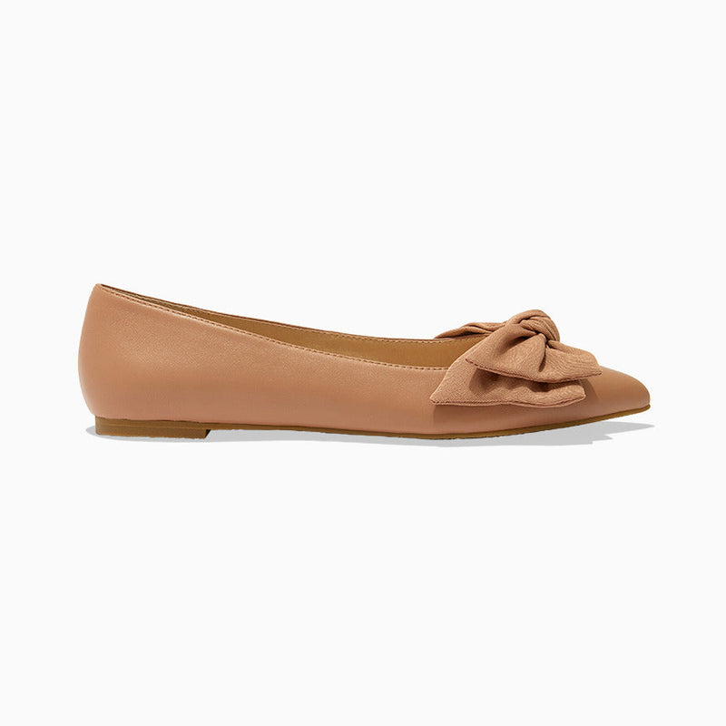 Debra Leather Bow Ballet Flat