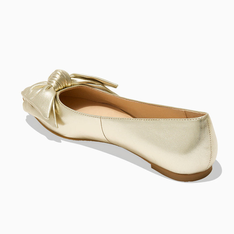 Debra Leather Bow Ballet Flat