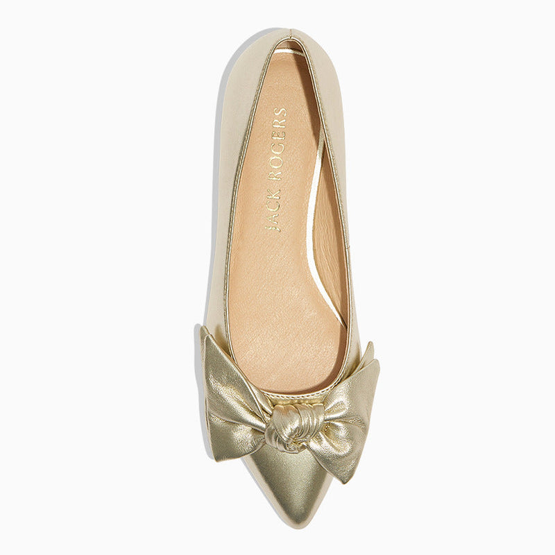 Debra Leather Bow Ballet Flat