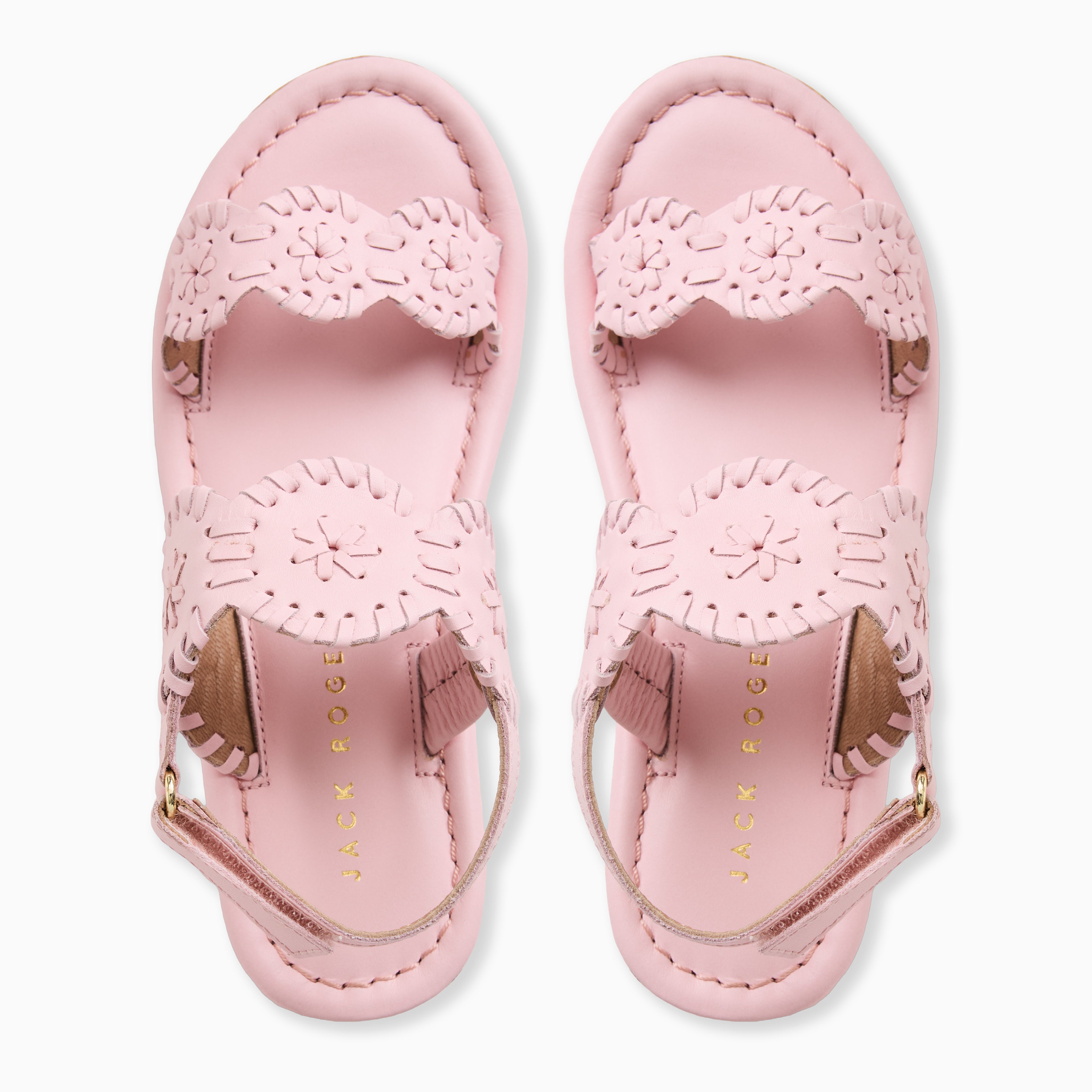 Jack Rogers Girls Laurin High Wedge Heels — Chalk Pink Nappa