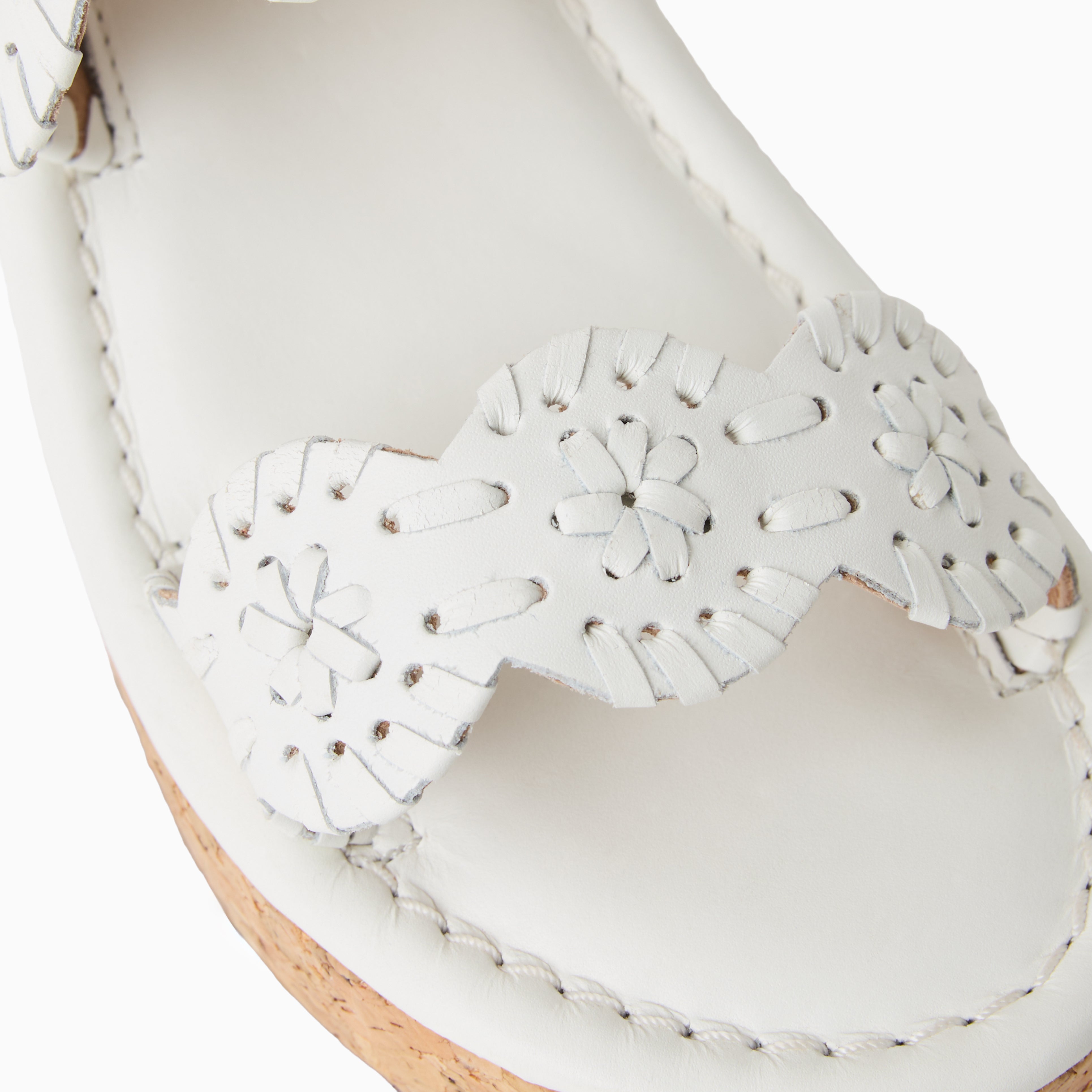 Jack Rogers Girls Laurin High Wedge Heels — White Nappa – Jack