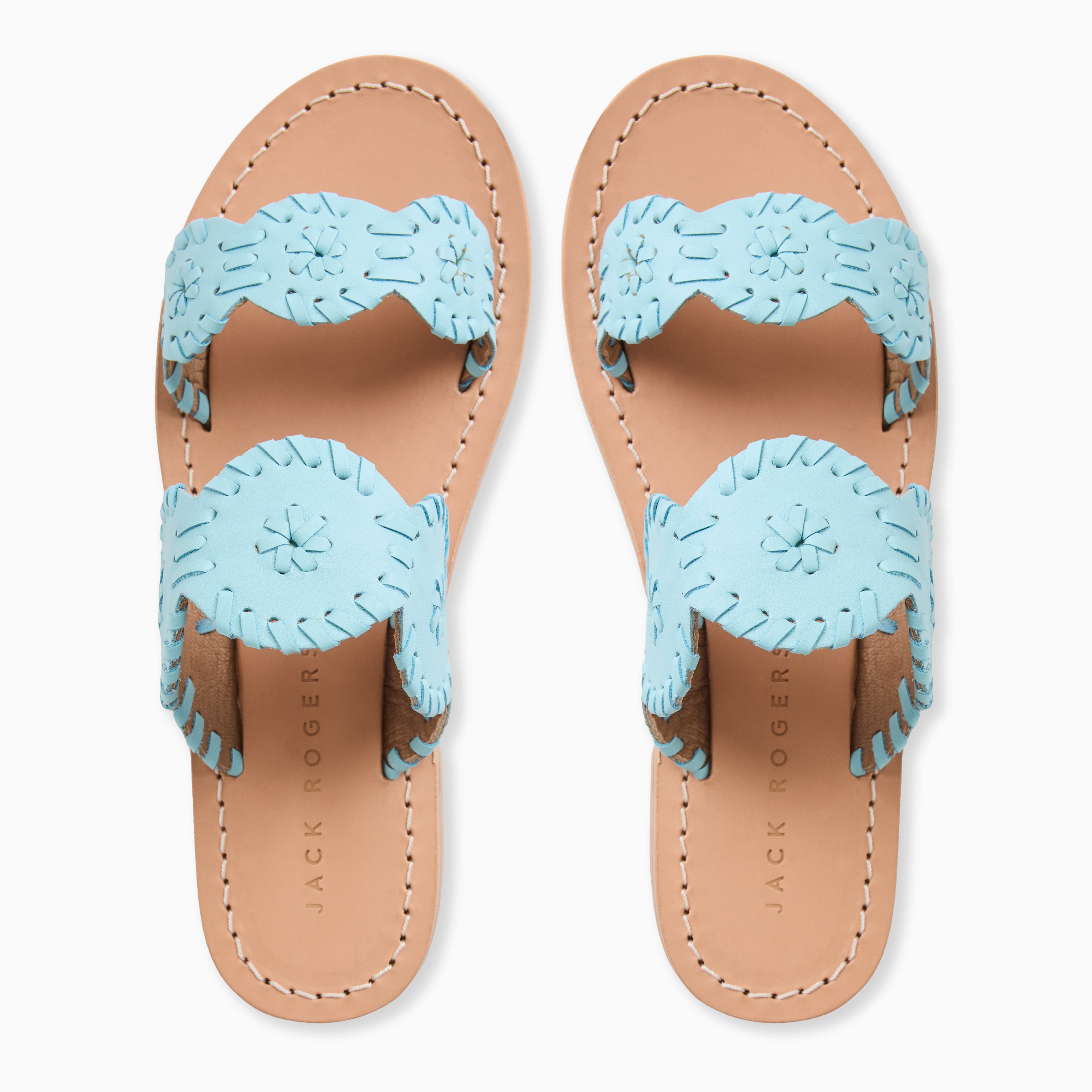 Jack Rogers Girls Laurin Flat Sandals — Light Blue Nappa – Jack