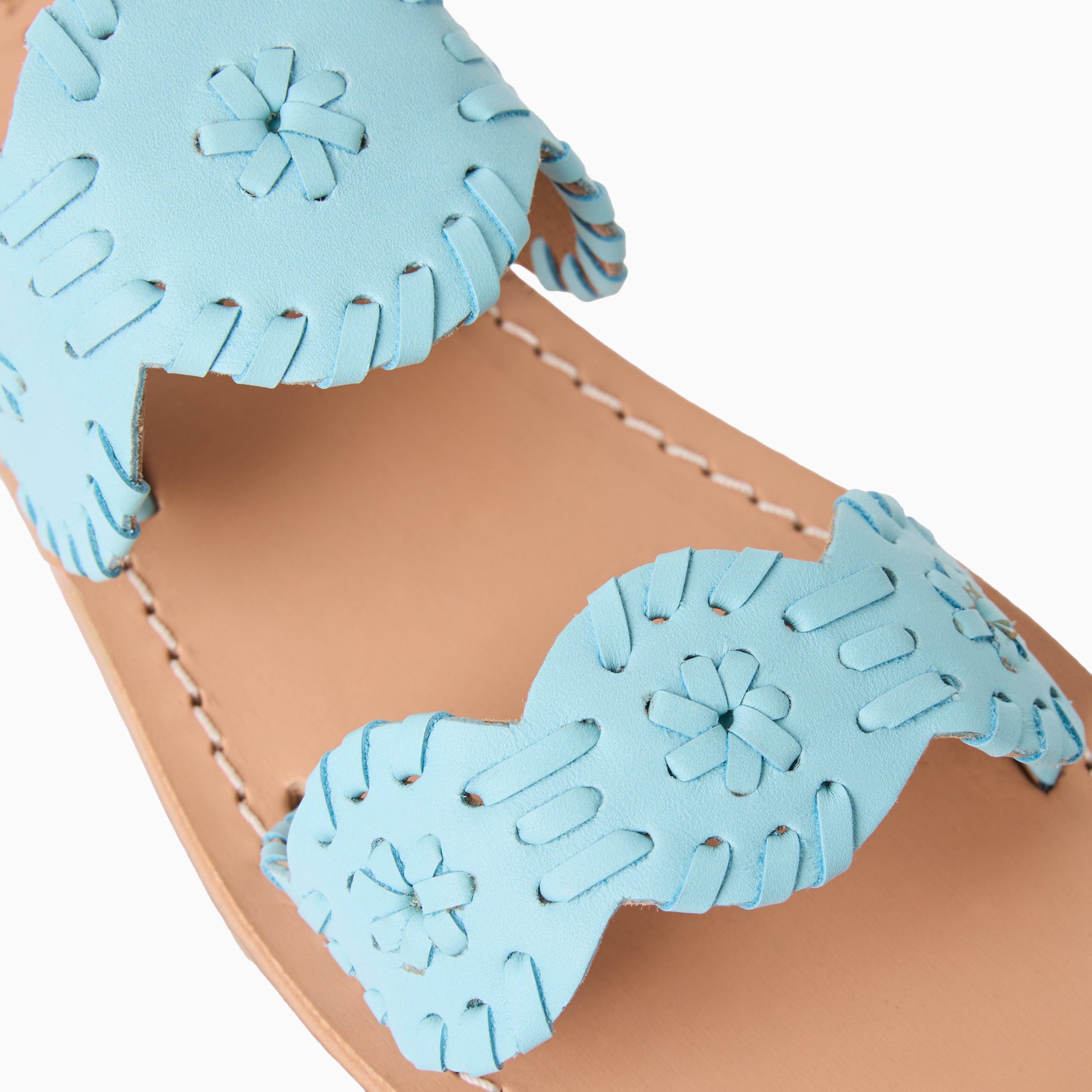Jack Rogers Girls Laurin Flat Sandals — Light Blue Nappa – Jack