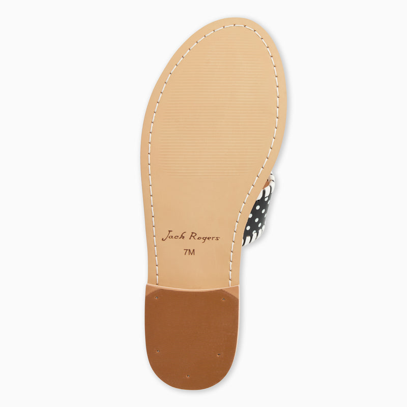 Jacks Polka Dot Leather Flat Sandal