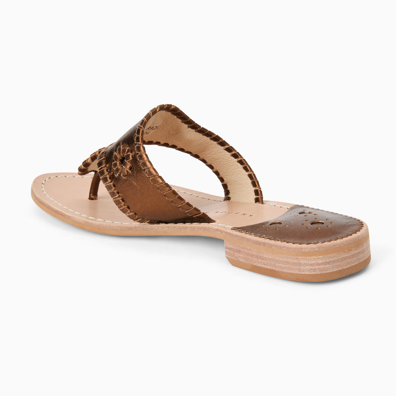 Jacks Metallic Leather Flat Sandal