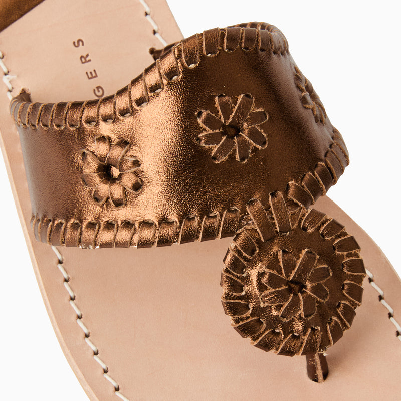 Jacks Metallic Leather Flat Sandal