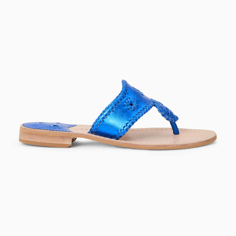 Jacks Metallic Leather Flat Sandal