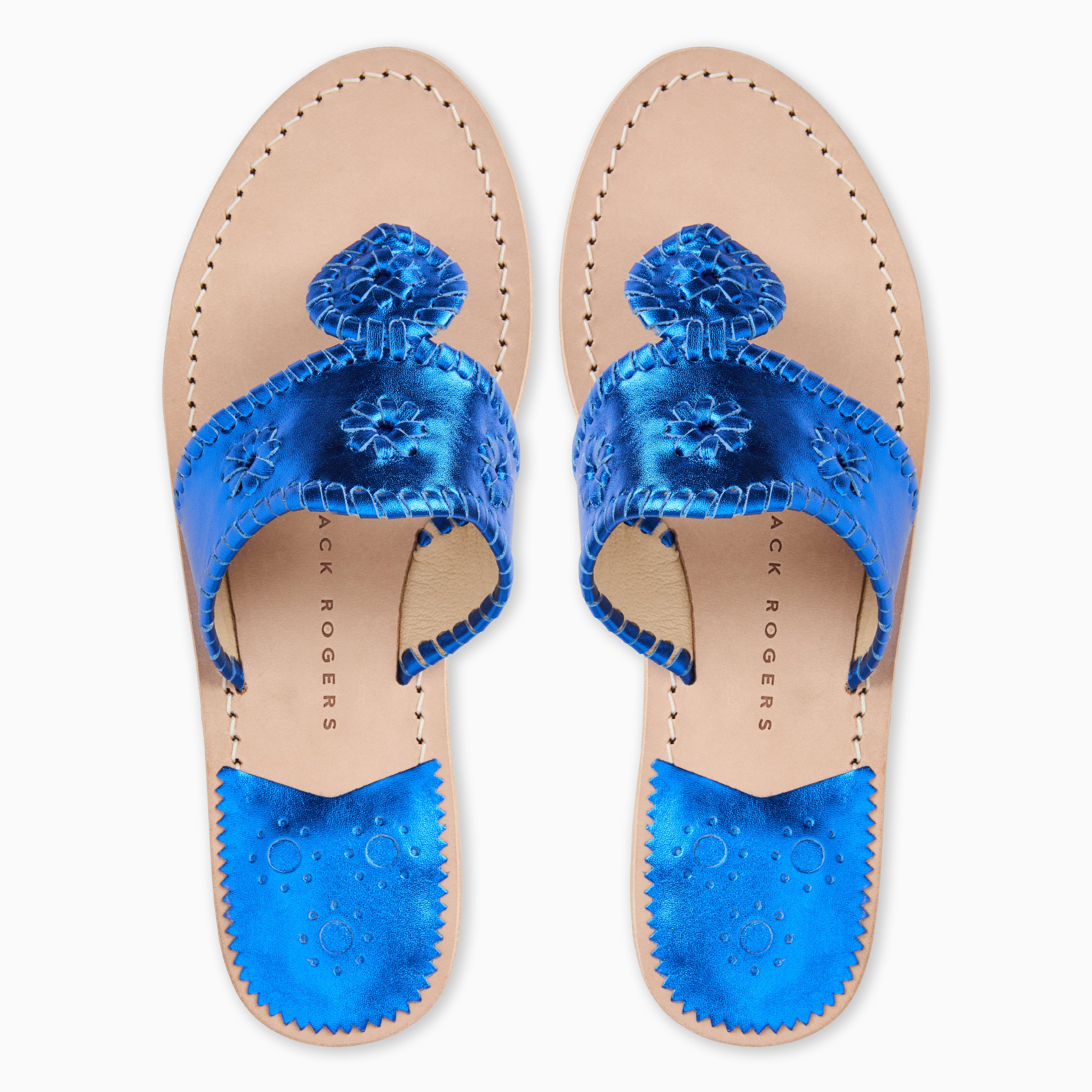 Jack Rogers Jacks Flat Leather Sandal – Sapphire Blue – Jack