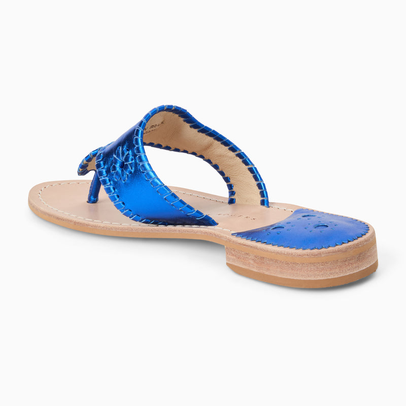 Jacks Metallic Leather Flat Sandal