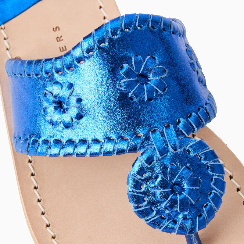 Jacks Metallic Leather Flat Sandal