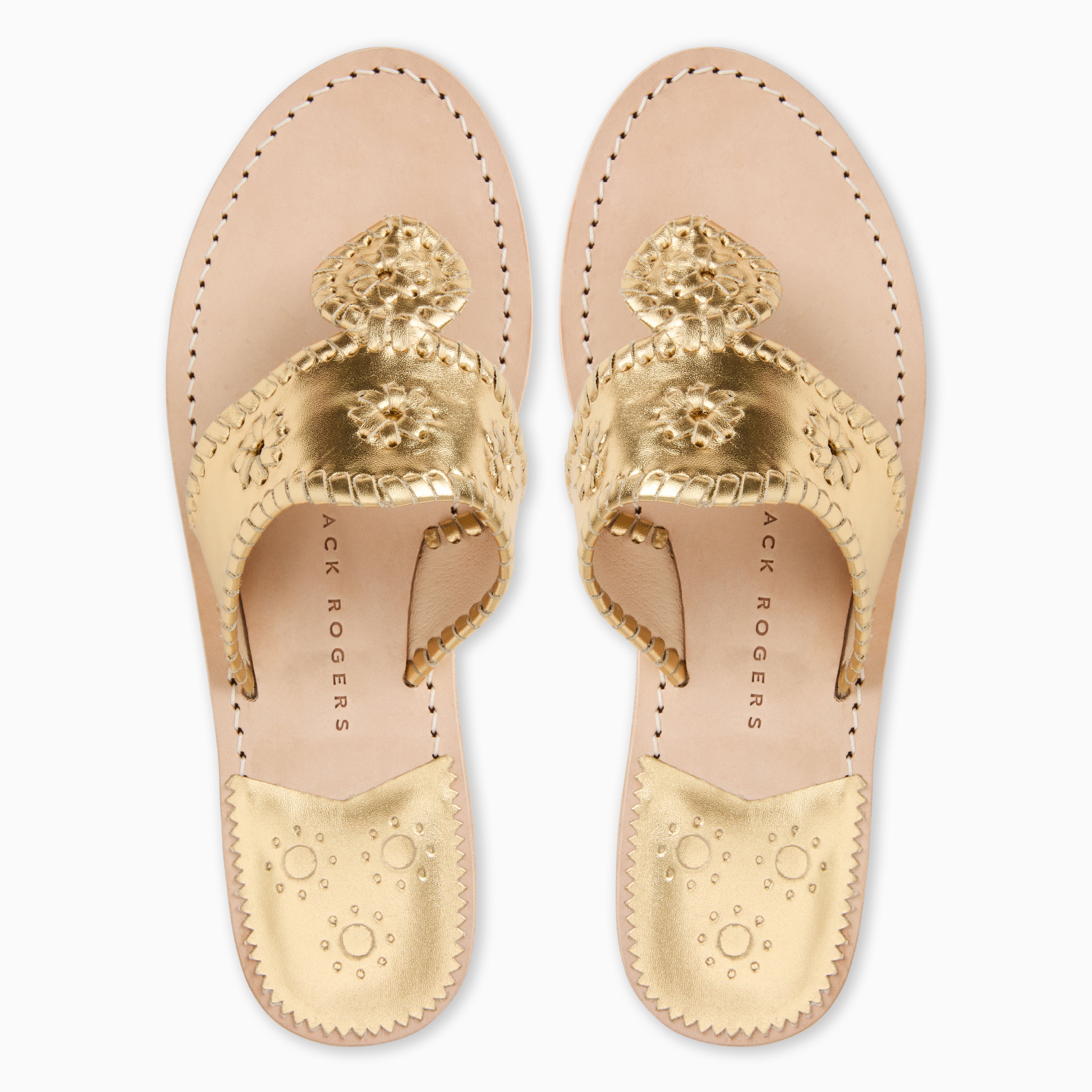 Jack Rogers Jacks Flat Wide Width Sandal – Gold Leather