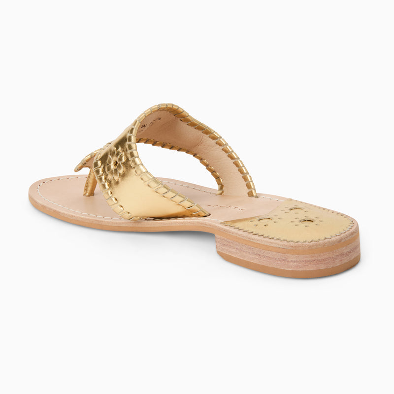 Jacks Metallic Leather Flat Sandal