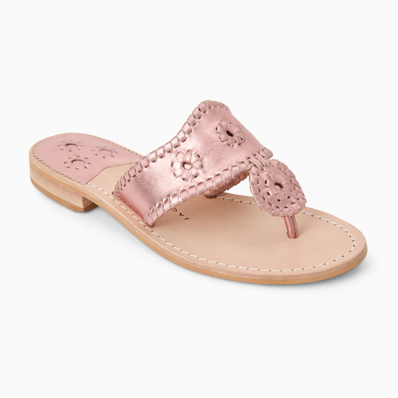 Jacks Metallic Leather Flat Sandal