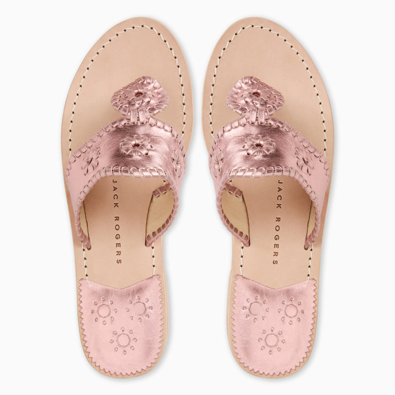Jacks Metallic Leather Flat Sandal