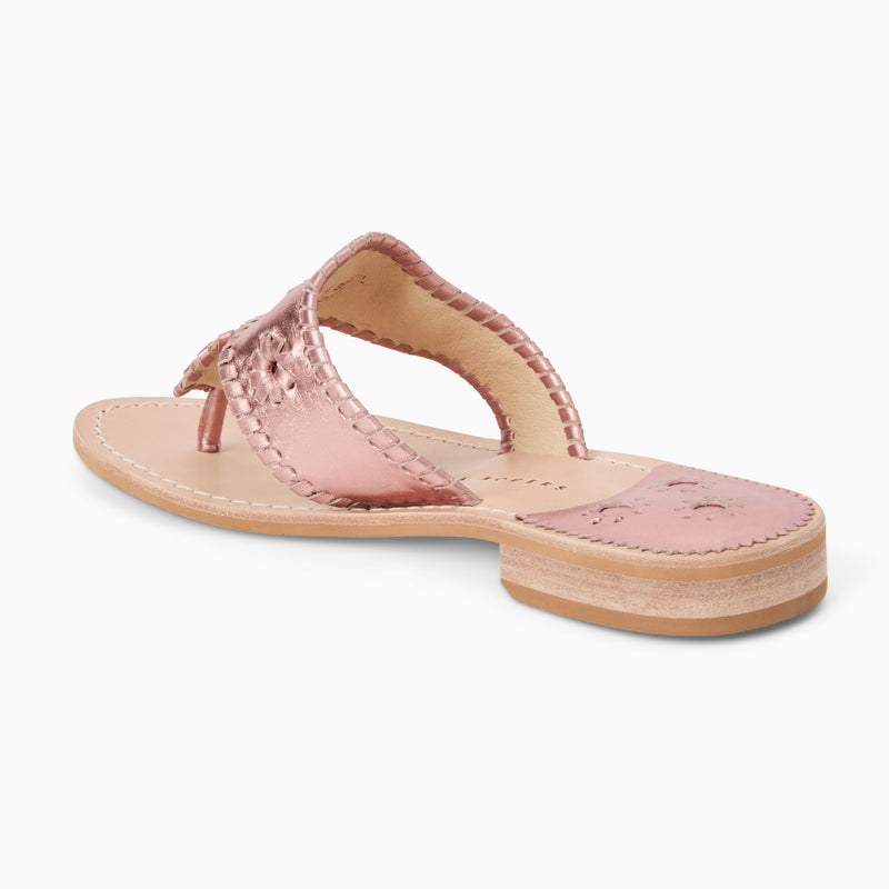 Jacks Metallic Leather Flat Sandal