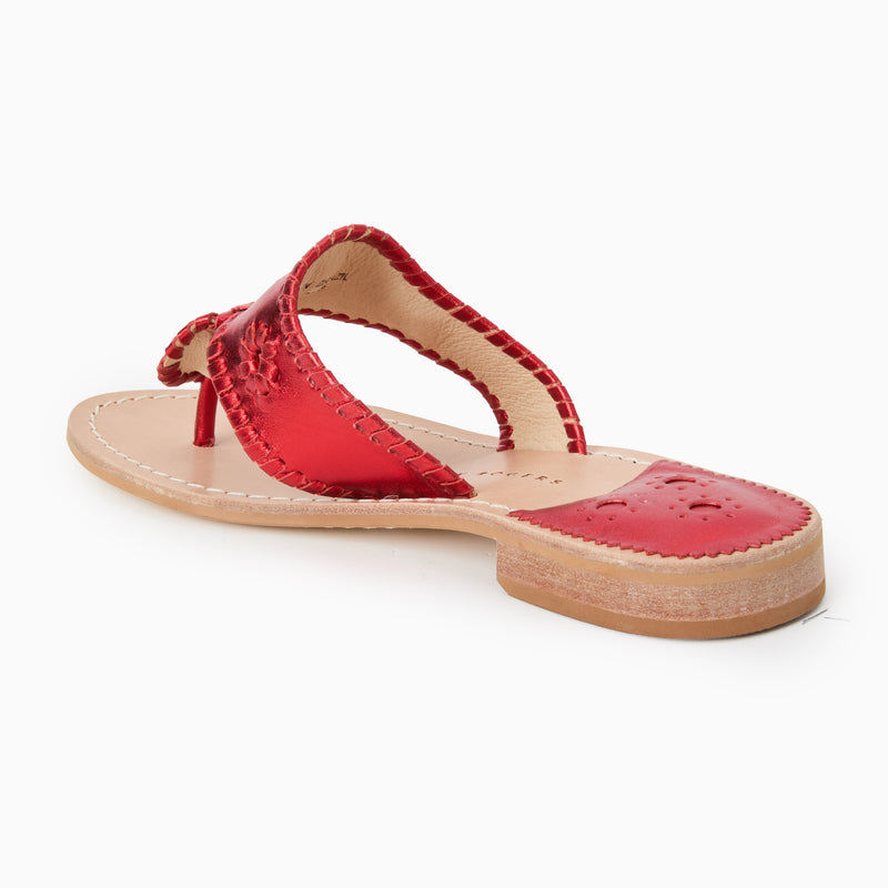 Jacks Metallic Leather Flat Sandal
