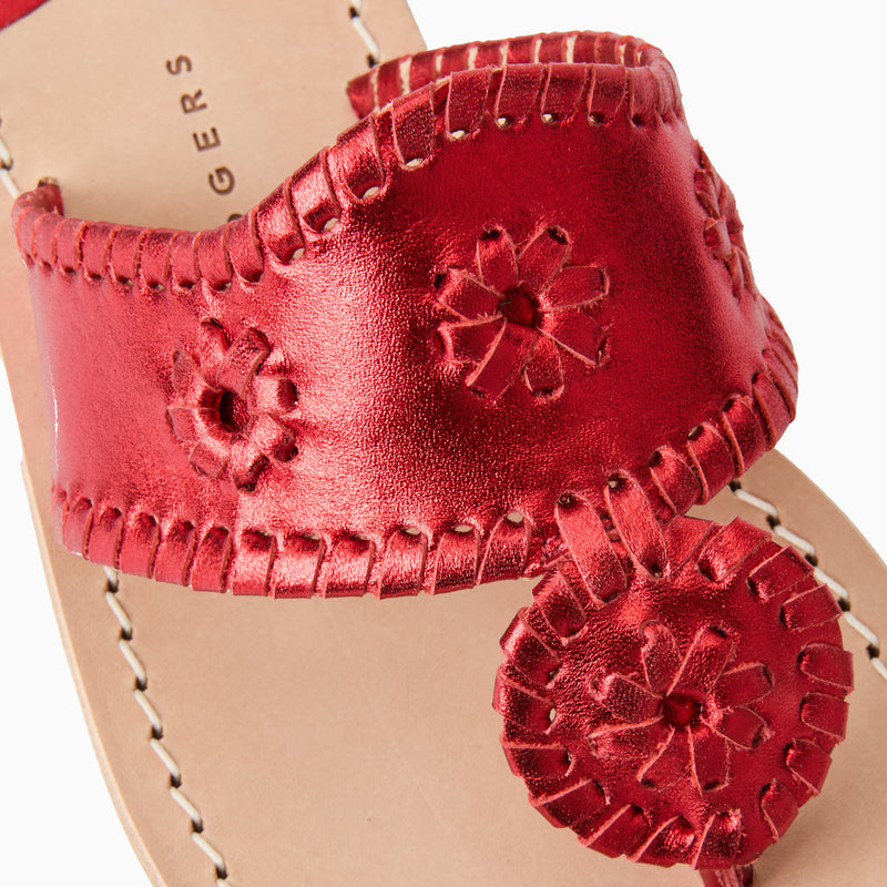 Jacks Metallic Leather Flat Sandal