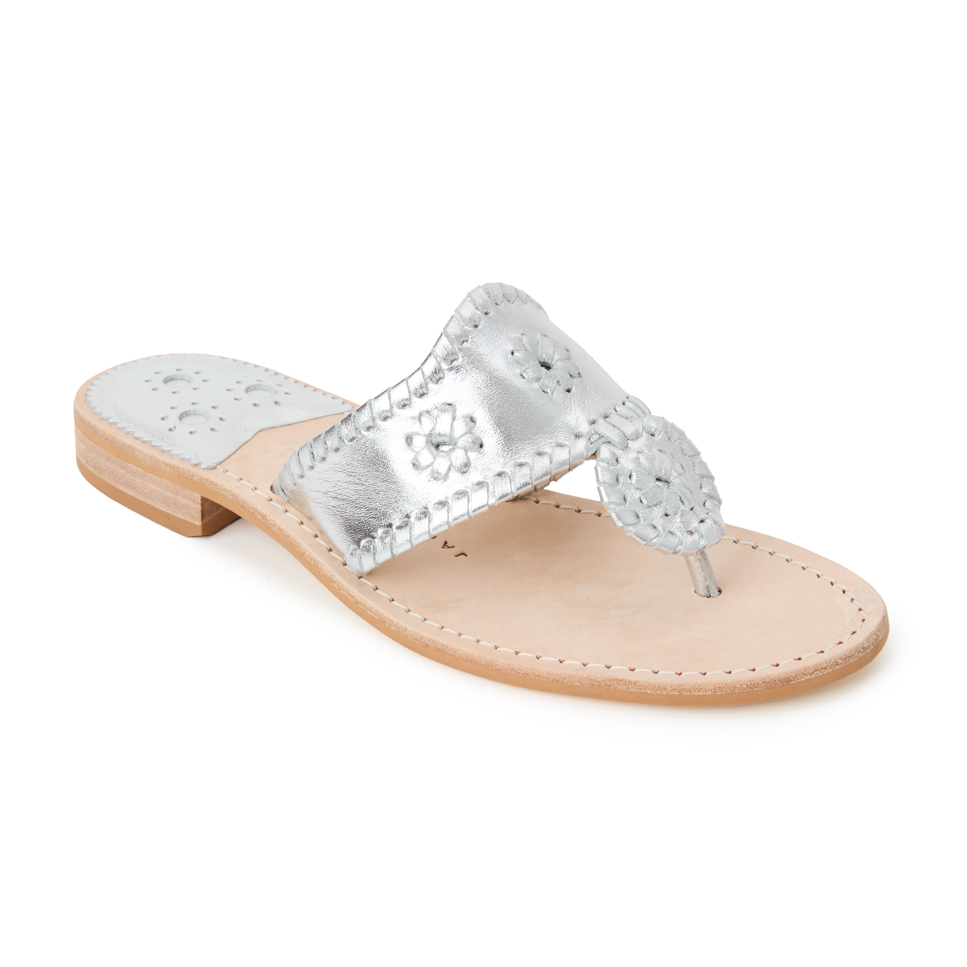 Jack Rogers シルバーサンダル 箱付き Jack Rogers Signature Jacks Flat Sandal | Patent Leather