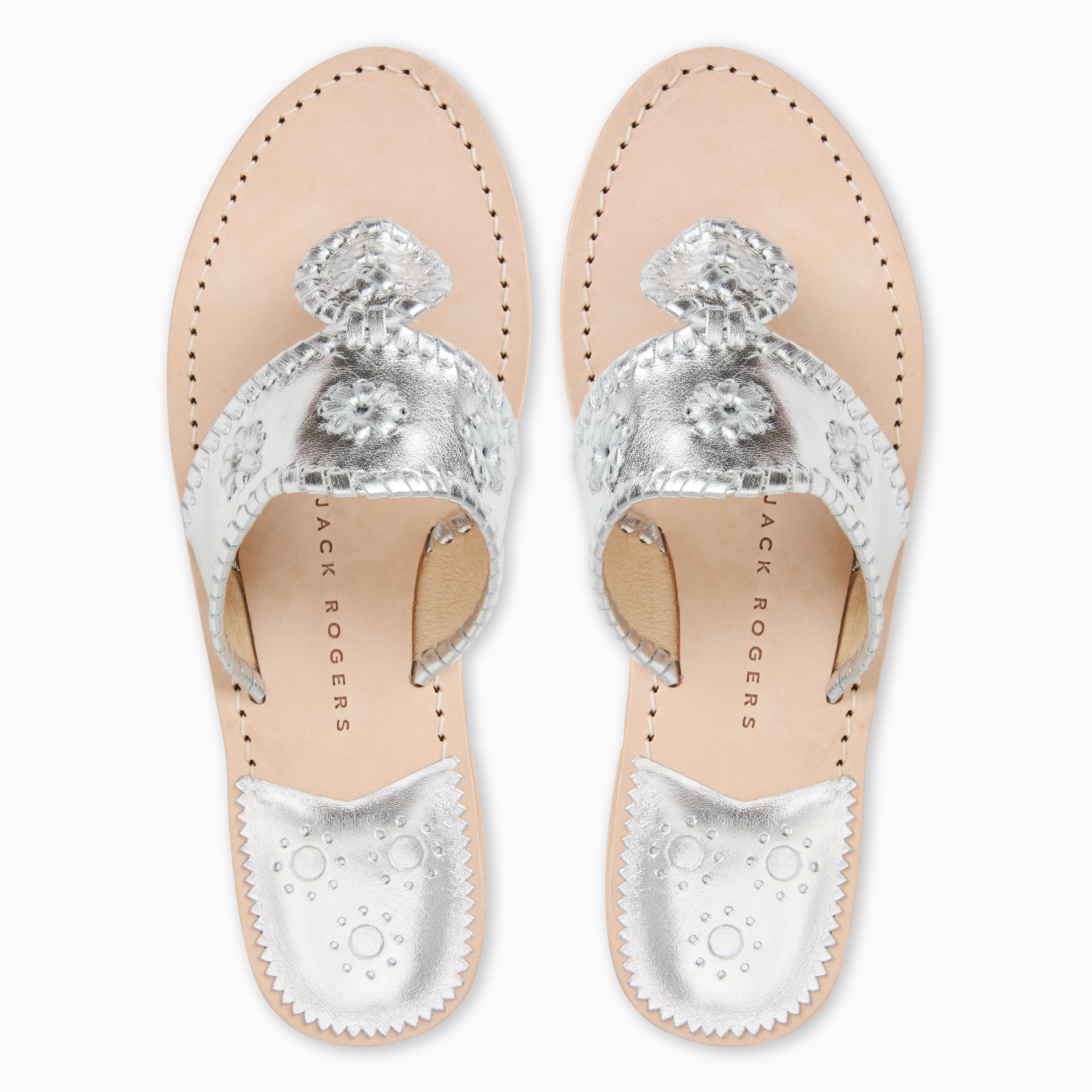 Jack Rogers シルバーサンダル 箱付き Jack Rogers Signature Jacks Flat Sandal | Patent Leather